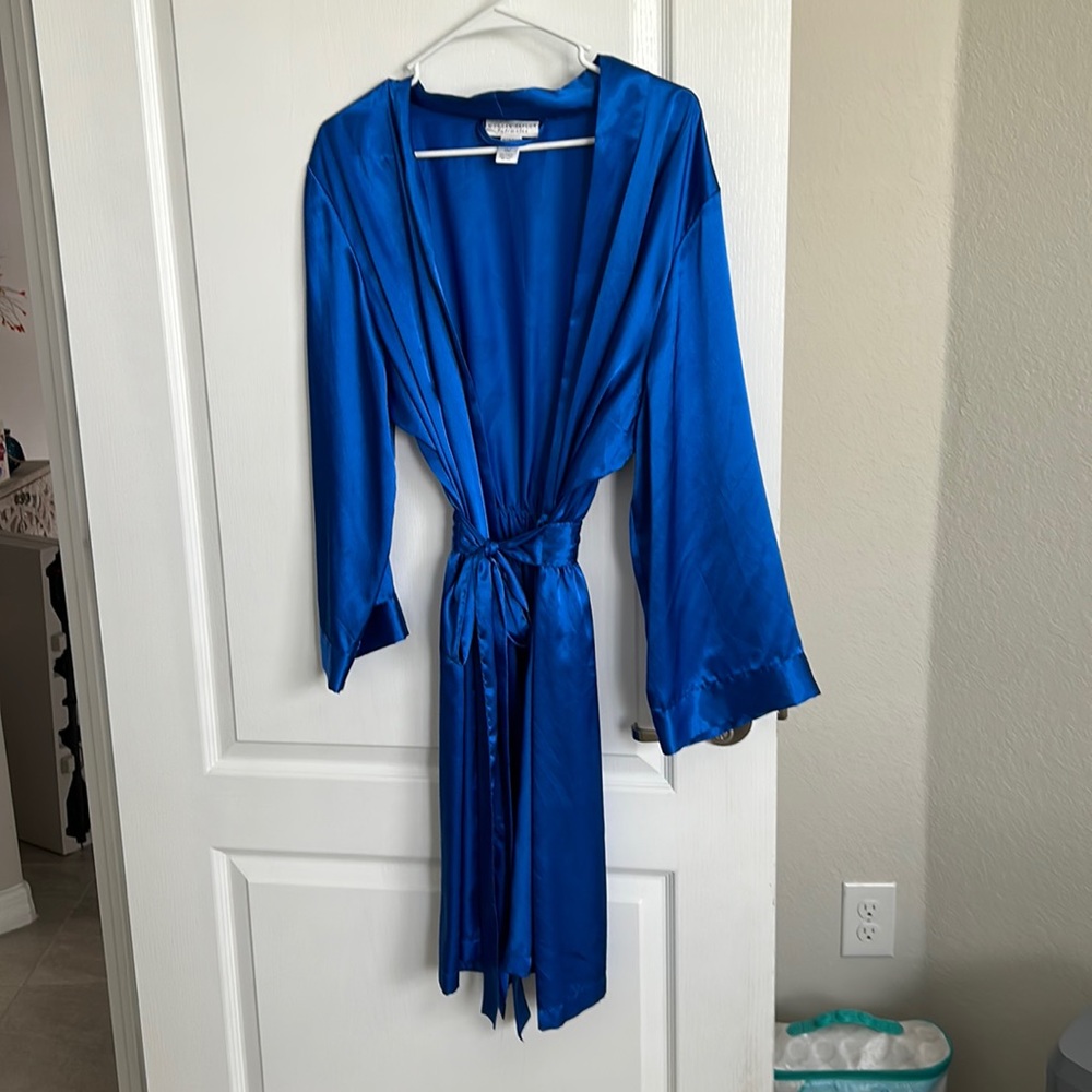 Blue lingerie robe